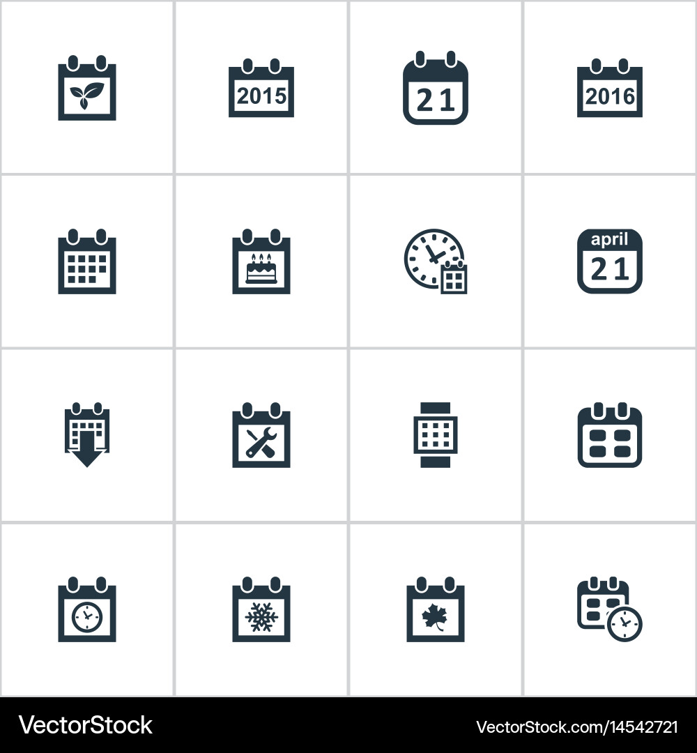 Set of simple time icons Vector Image