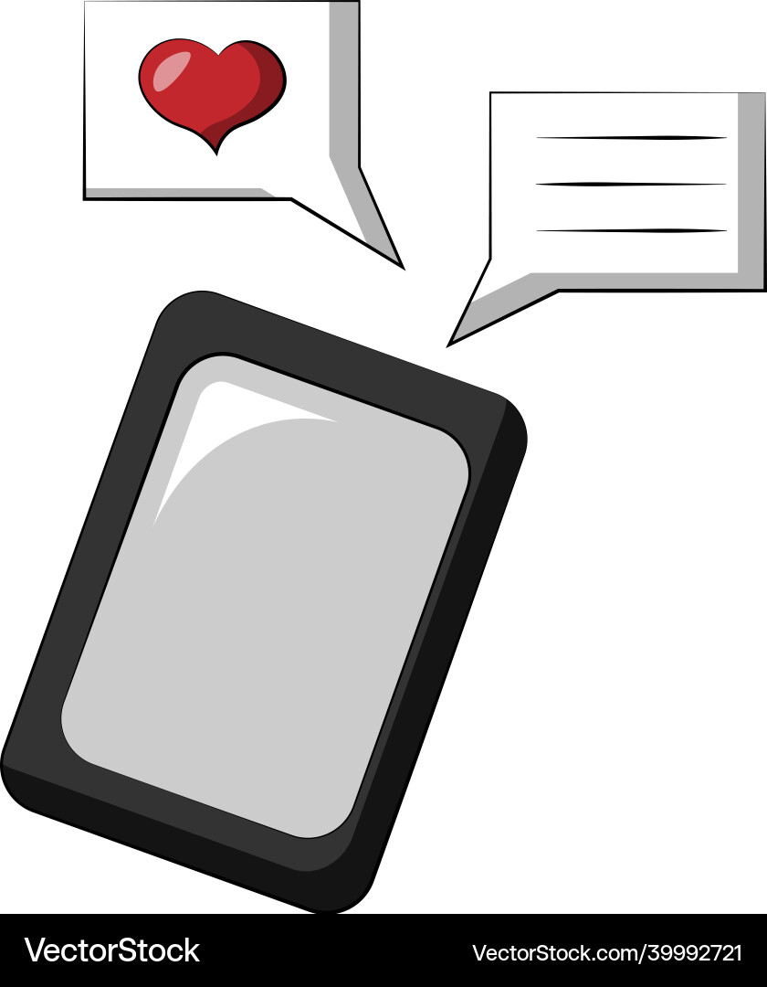 Single element mobile phone and message draw Vector Image