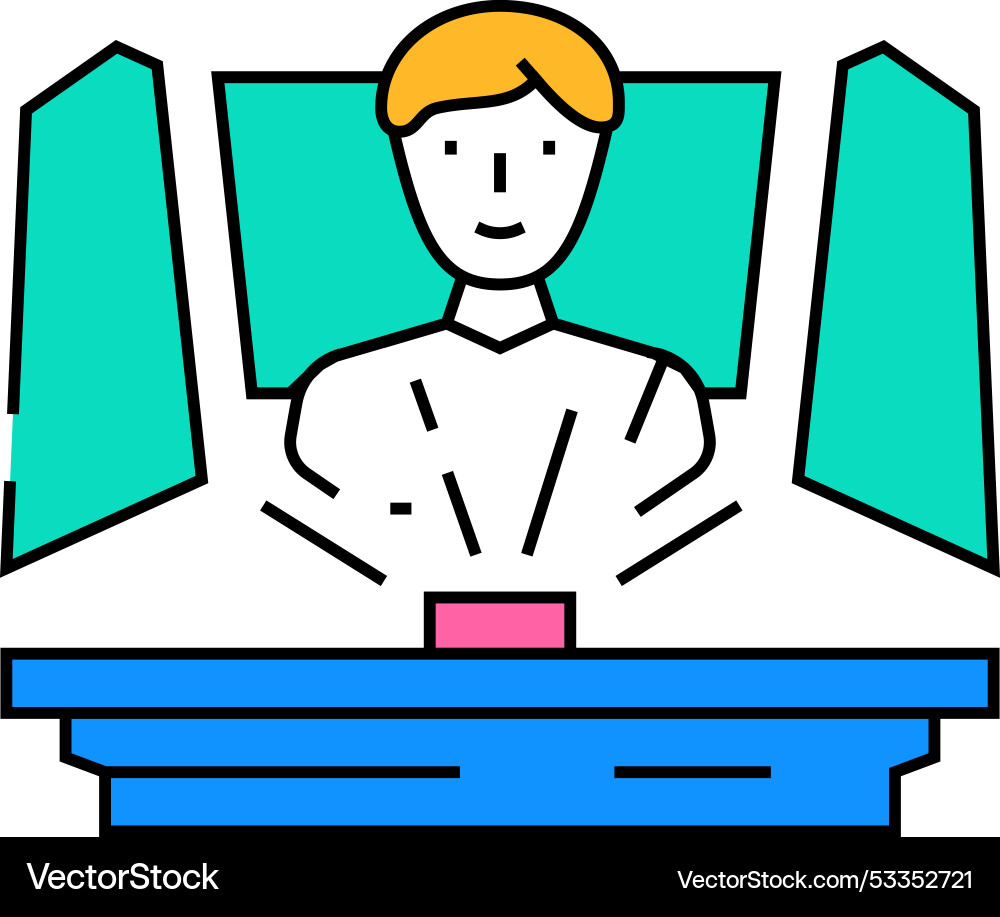 Tech conventions enthusiast icon color vector image