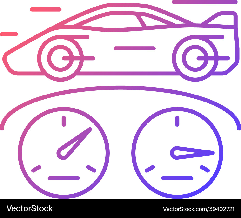 Top speed gradient linear icon Top speed gradient linear icon vector image