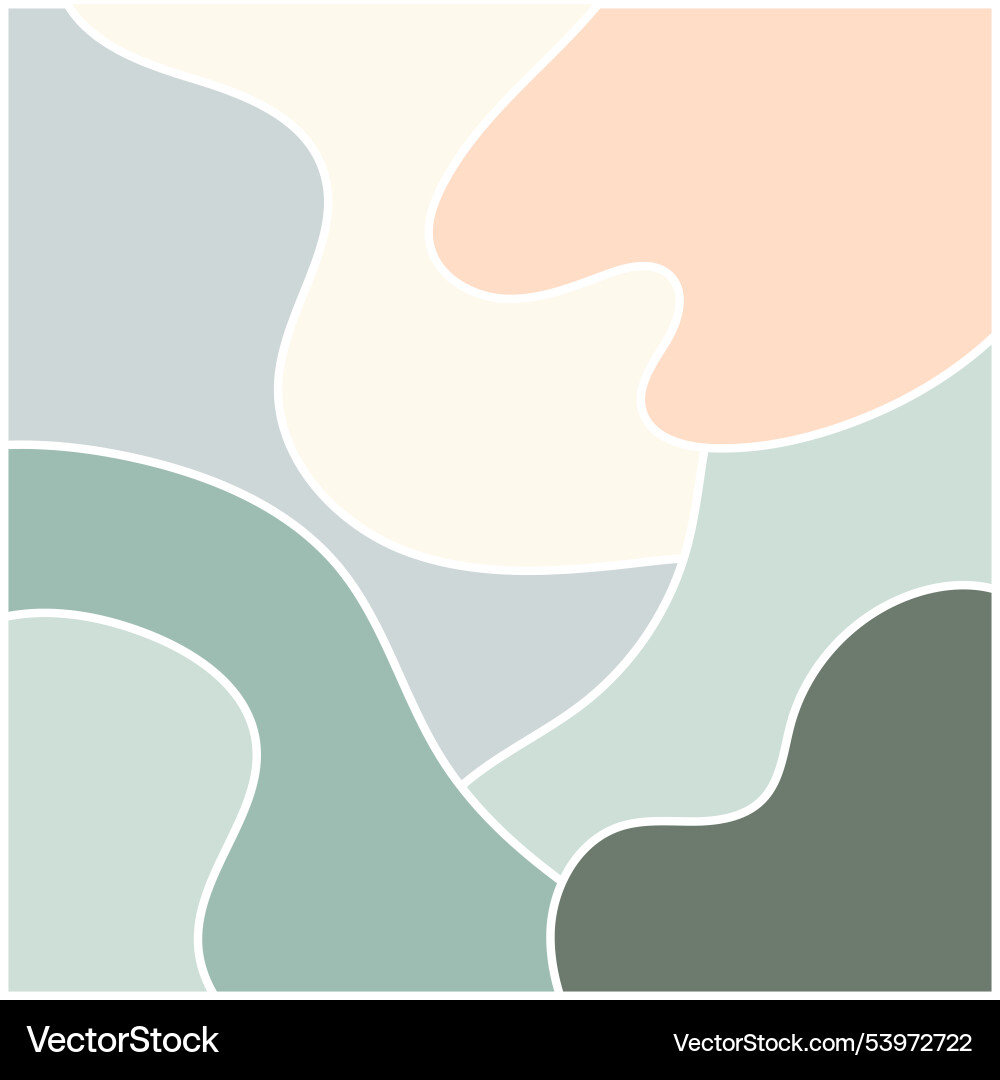 Abstraction with green smooth lines and shapes Abstraction with green smooth lines and shapes Vector Image