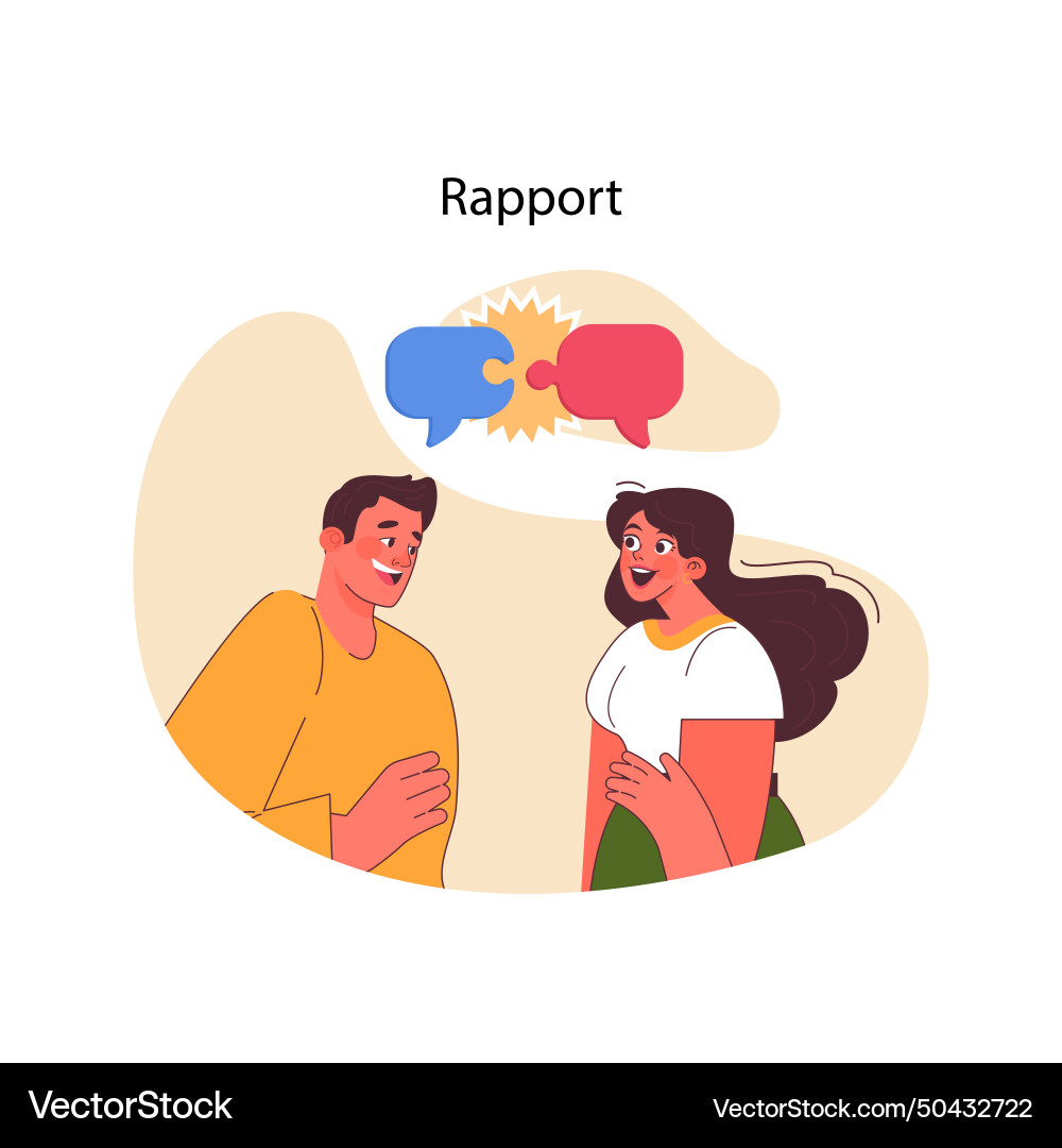 Building rapport in neuro-linguistic programming vector image