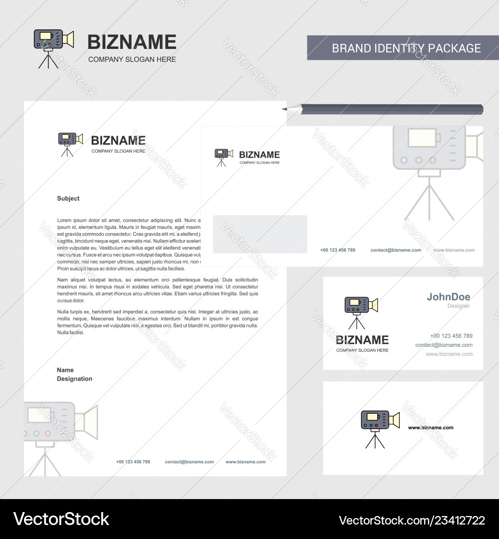 Camcoder business letterhead envelope Camcoder business letterhead envelope Vector Image