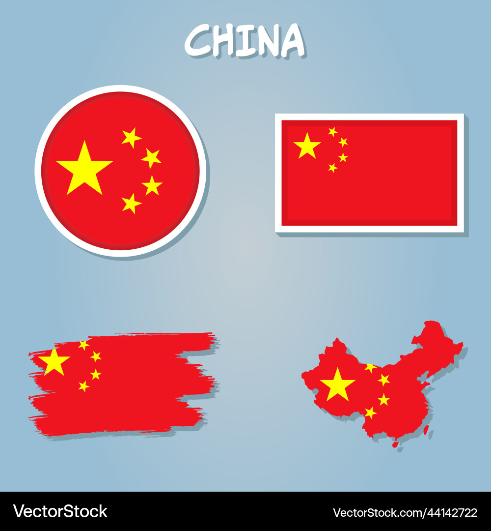 Creative china country border outline map made Creative china country border outline map made vector image