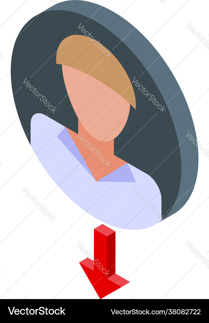 Delete user access icon isometric style Delete user access icon isometric style vector image