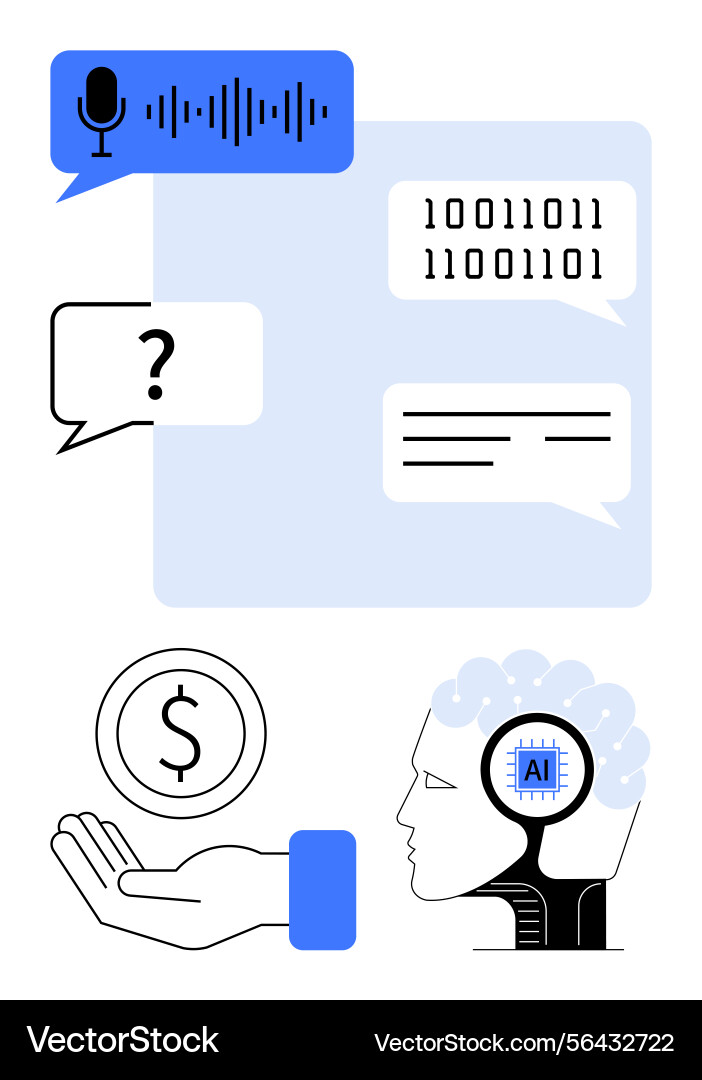 Digital communication and ai integration Digital communication and ai integration vector image