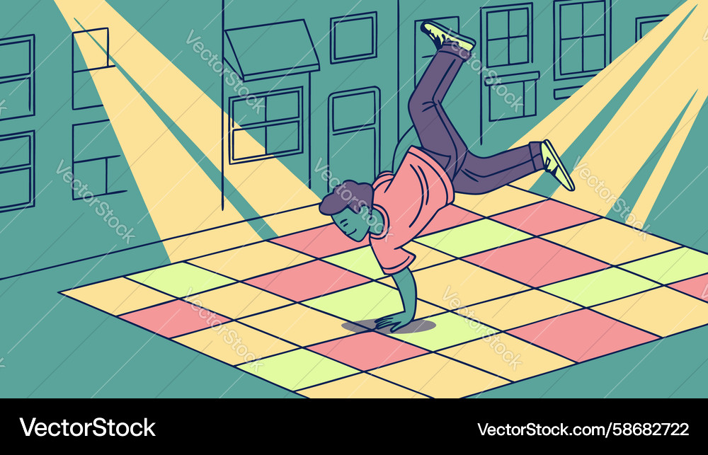 Dynamic Breakdancer Pose Vector Image