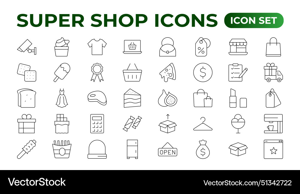 E-commerce set of web icons in line style E-commerce set of web icons in line style Vector Image