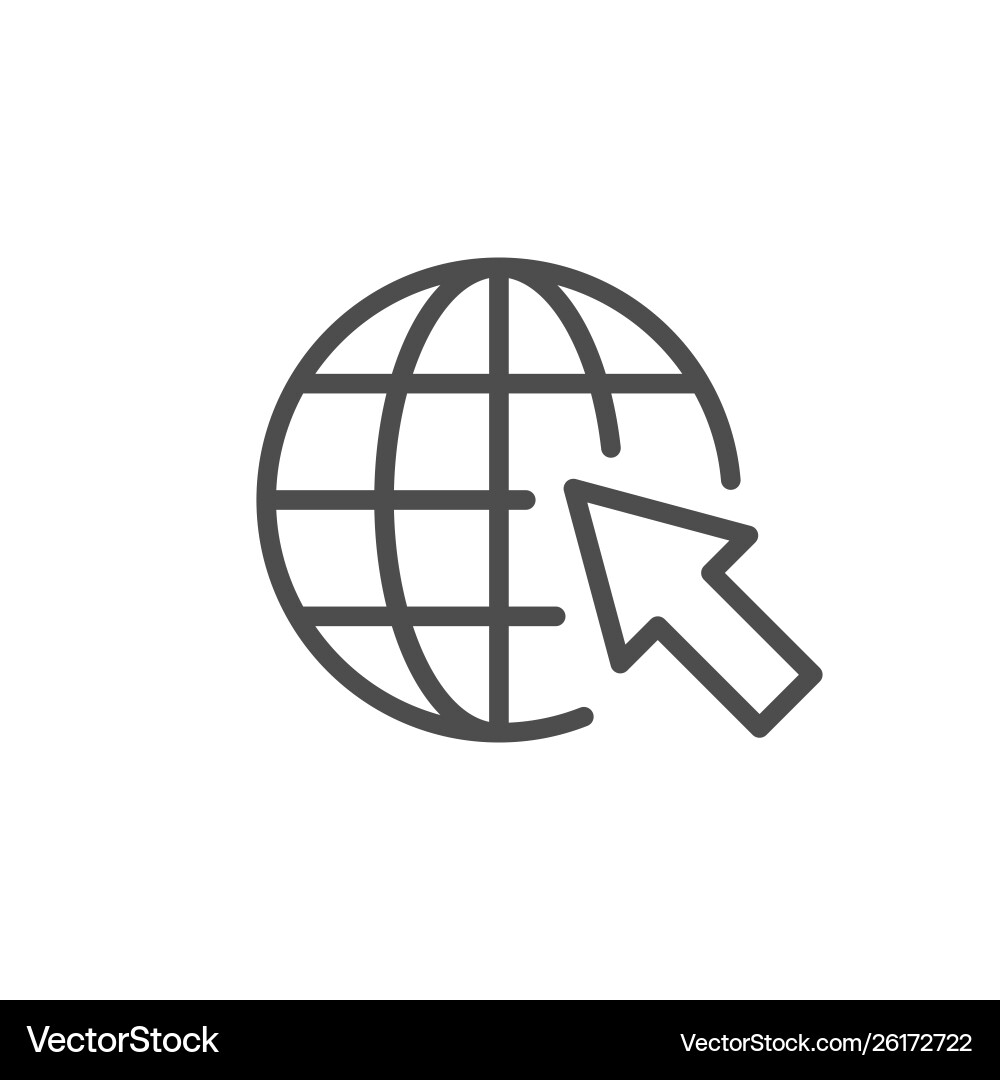 Globe with Arrow Icon - World Wide Web vector image