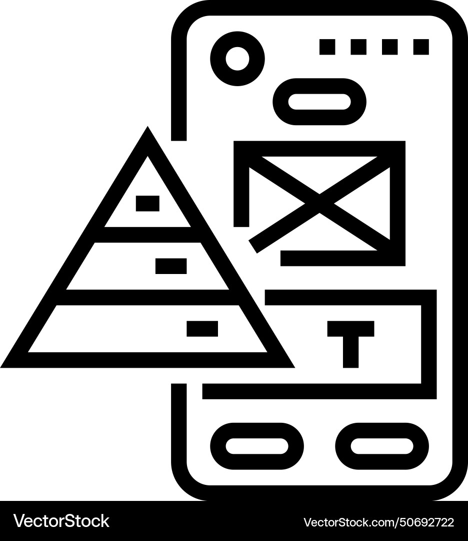 Hierarchy ux ui design line icon vector image