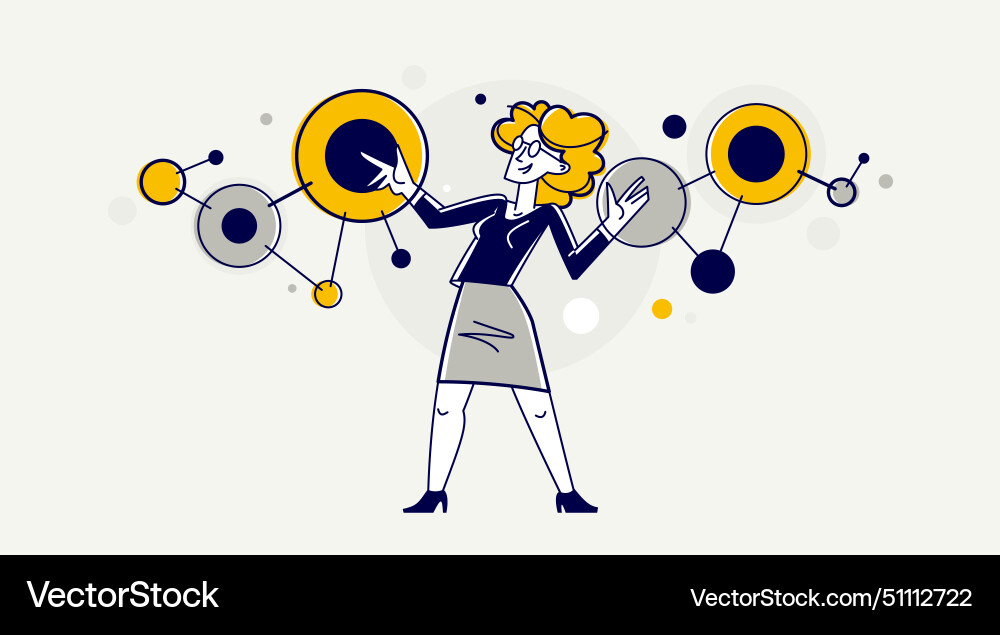 Inspired inventive designer or engineer composing Inspired inventive designer or engineer composing vector image