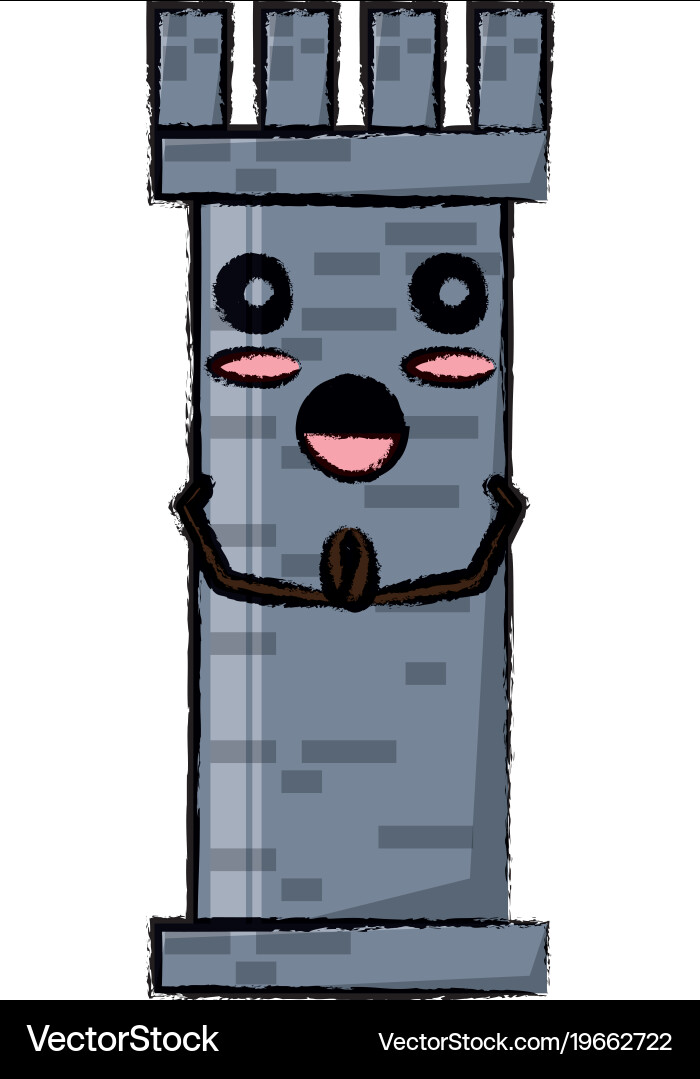 Kawaii tower icon image Royalty Free Vector Image