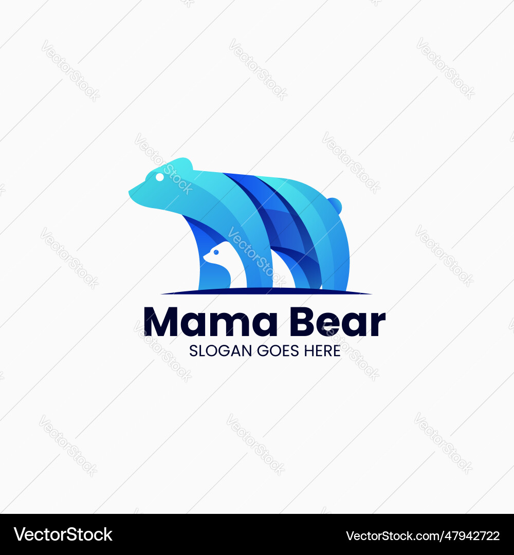 Logo mama bear gradient colorful style Logo mama bear gradient colorful style vector image