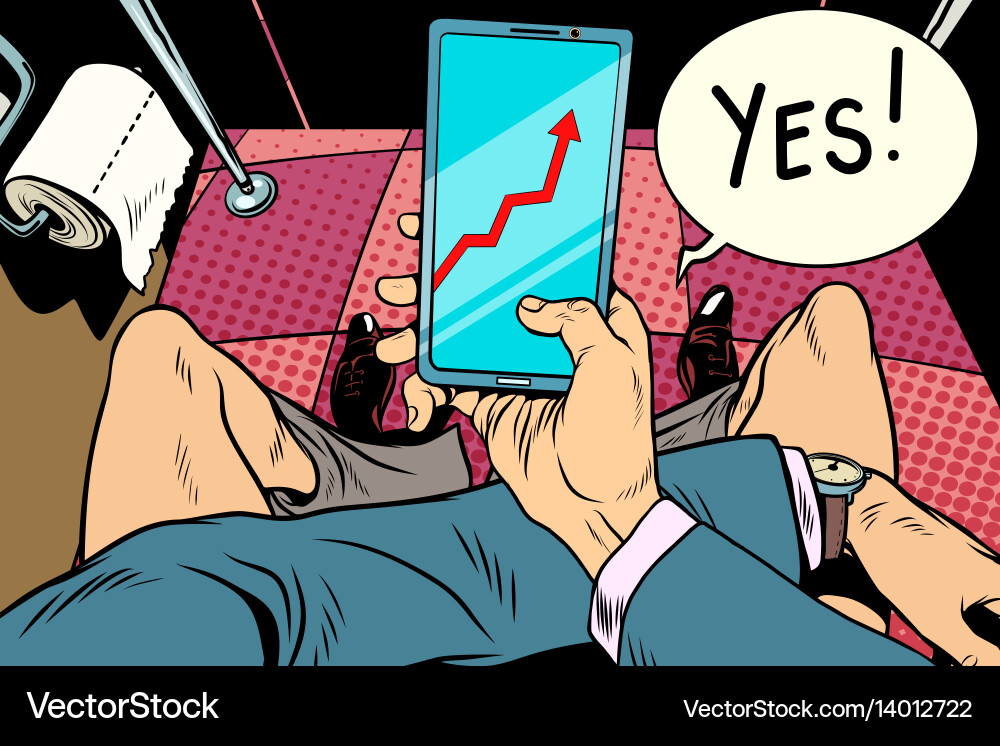 Man Observing Business Metrics Vector Image