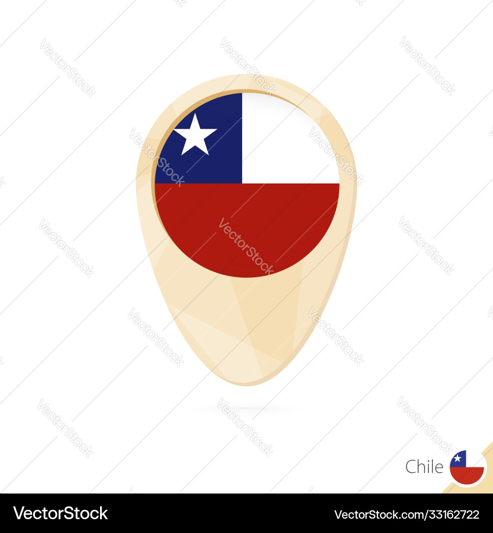 Map pointer with flag chile orange abstract Vector Image
