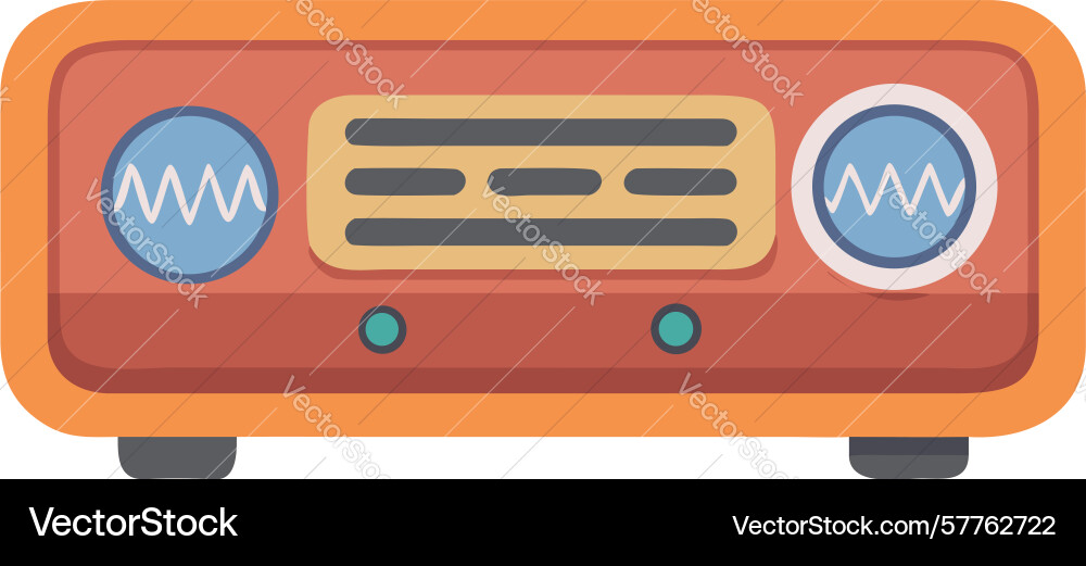 Old fashioned radio receiver design generative ai Vector Image