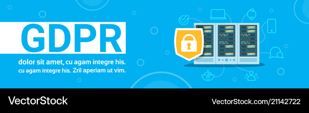 Padlock shield on data storage center with hosting Padlock shield on data storage center with hosting vector image