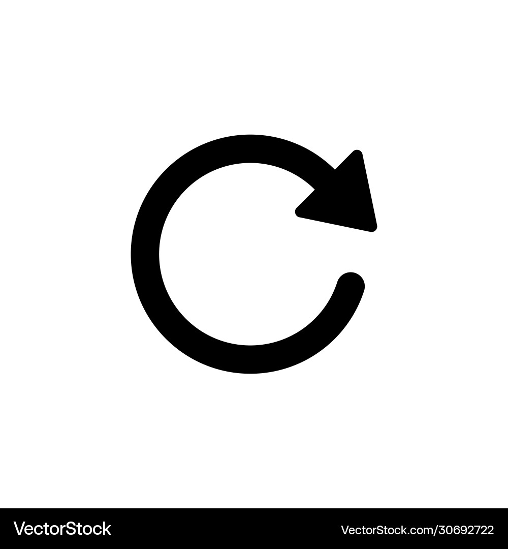 Refresh icon isolated on white background reload vector image