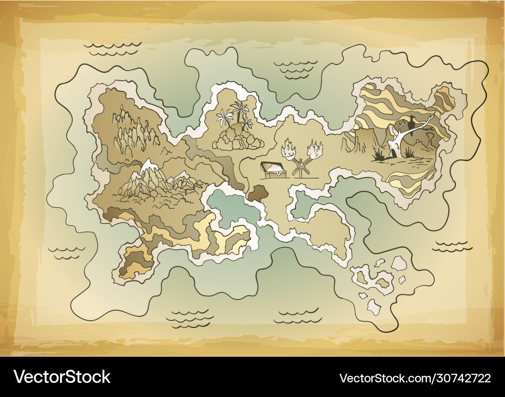 Retro styled treasure map design for app Retro styled treasure map design for app vector image
