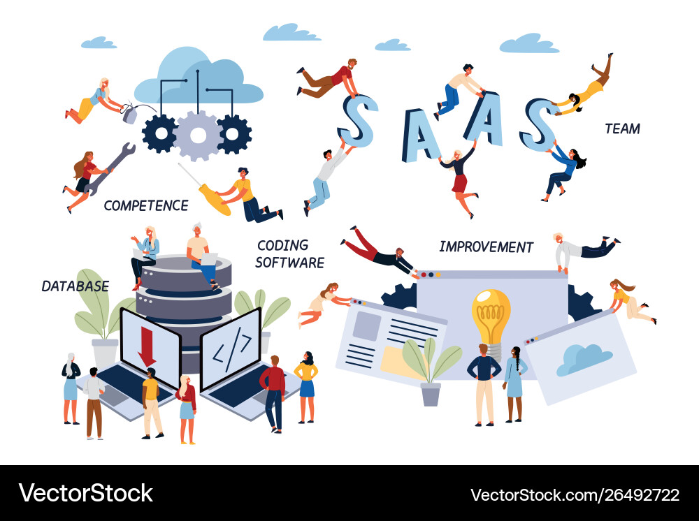 SaaS Coding & Innovation vector image