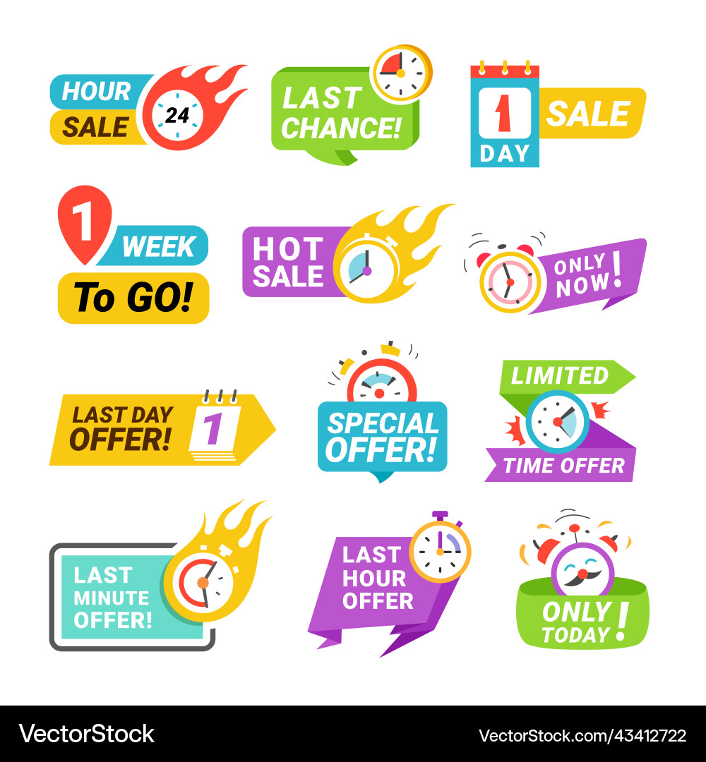 Sale countdown hot promo advertising shopping vector image