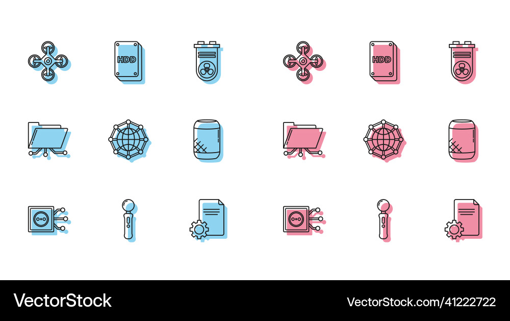 Set line remote control gamepad drone file Set line remote control gamepad drone file Vector Image