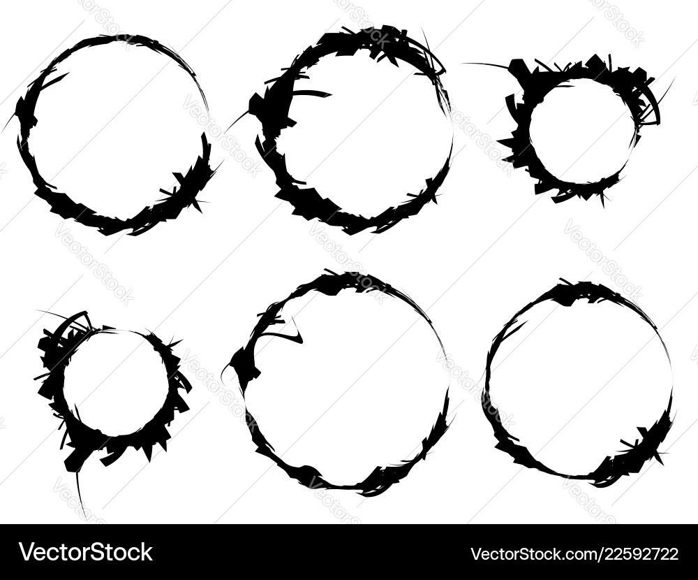 Set of textured rough and grungy elements Set of textured rough and grungy elements vector image