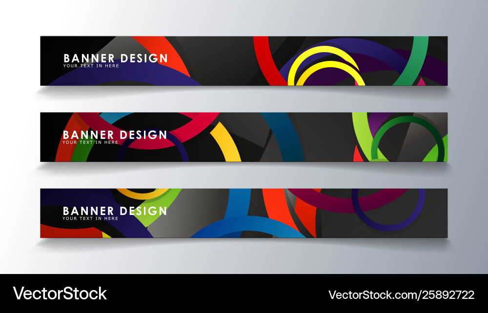 Set rechteckiges Banner mit einem Kreishintergrund Set rechteckiges Banner mit einem Kreishintergrund Vektorbild