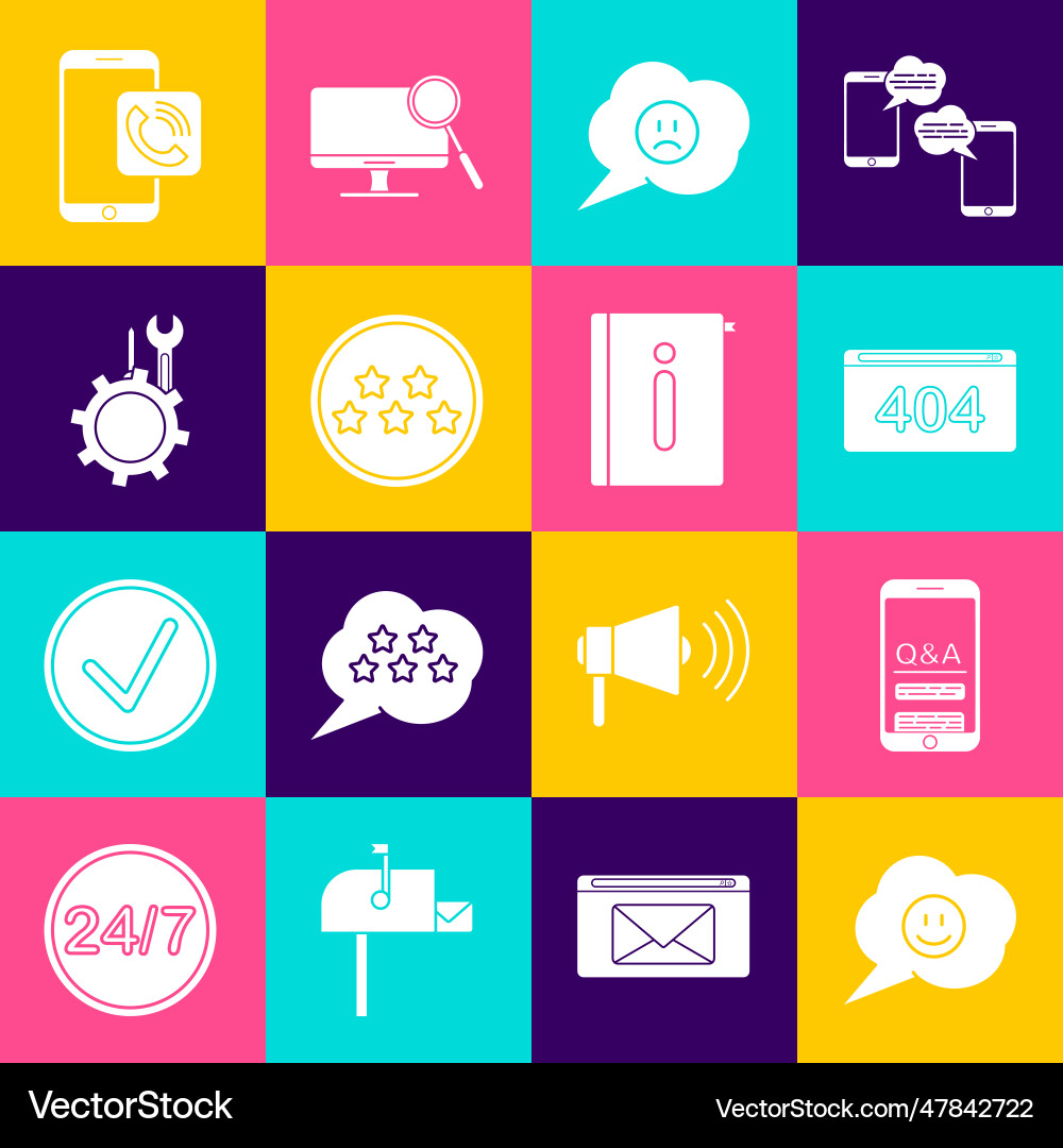 Set speech bubble with smile face mobile question Set speech bubble with smile face mobile question vector image