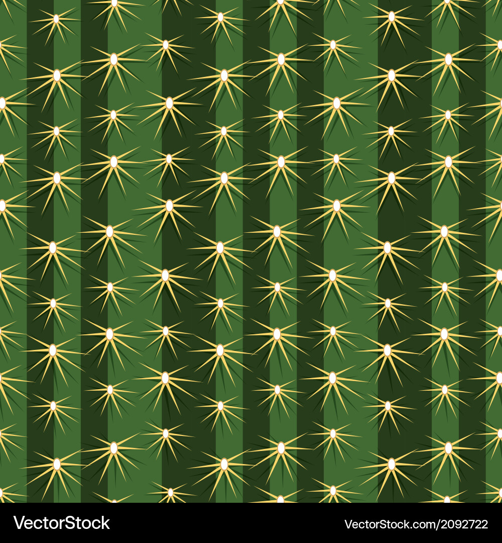 Spiky Cactus Seamless Pattern Vector Image