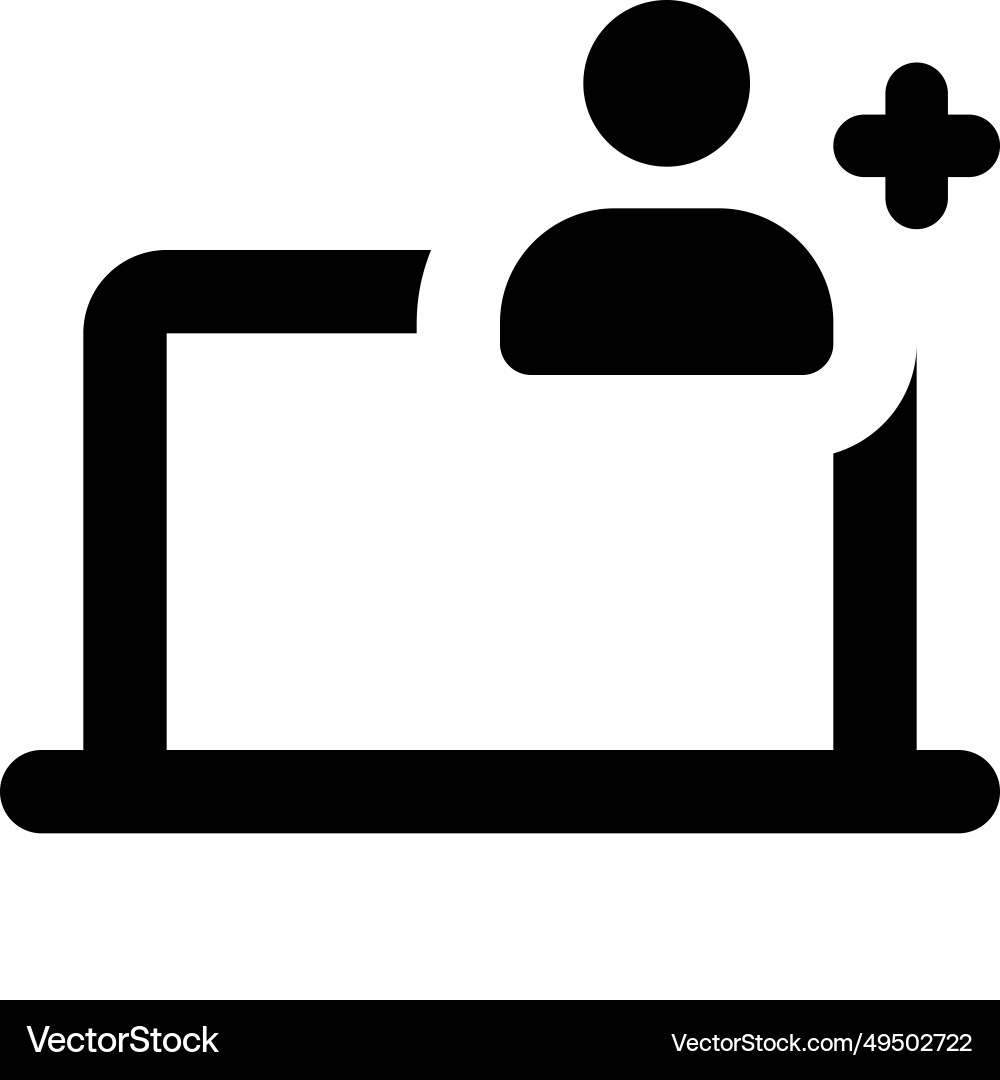 User operating laptop for various tasks vector image