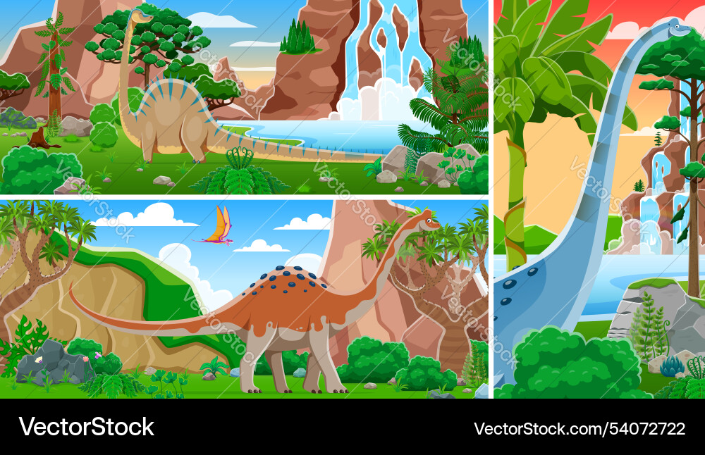 Vorgeschichtete Dinosaurierzeichen in Cartoon Collage Vorgeschichtete Dinosaurierzeichen in Cartoon Collage vektorbild