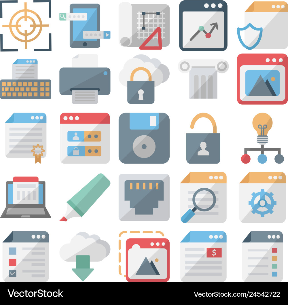 Web design and development isolated icons vector image