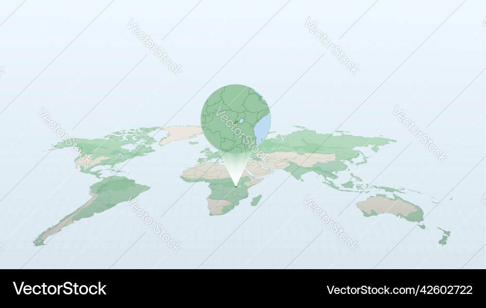 World map in perspective showing the location Vector Image