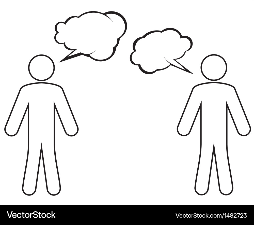 A group of characters is having discussion vector image