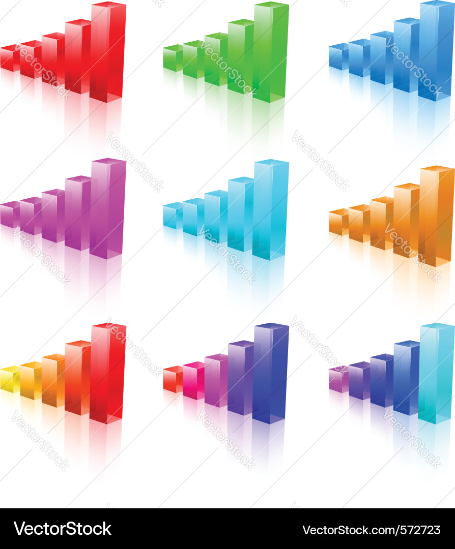 Abstract bar graphs vector image