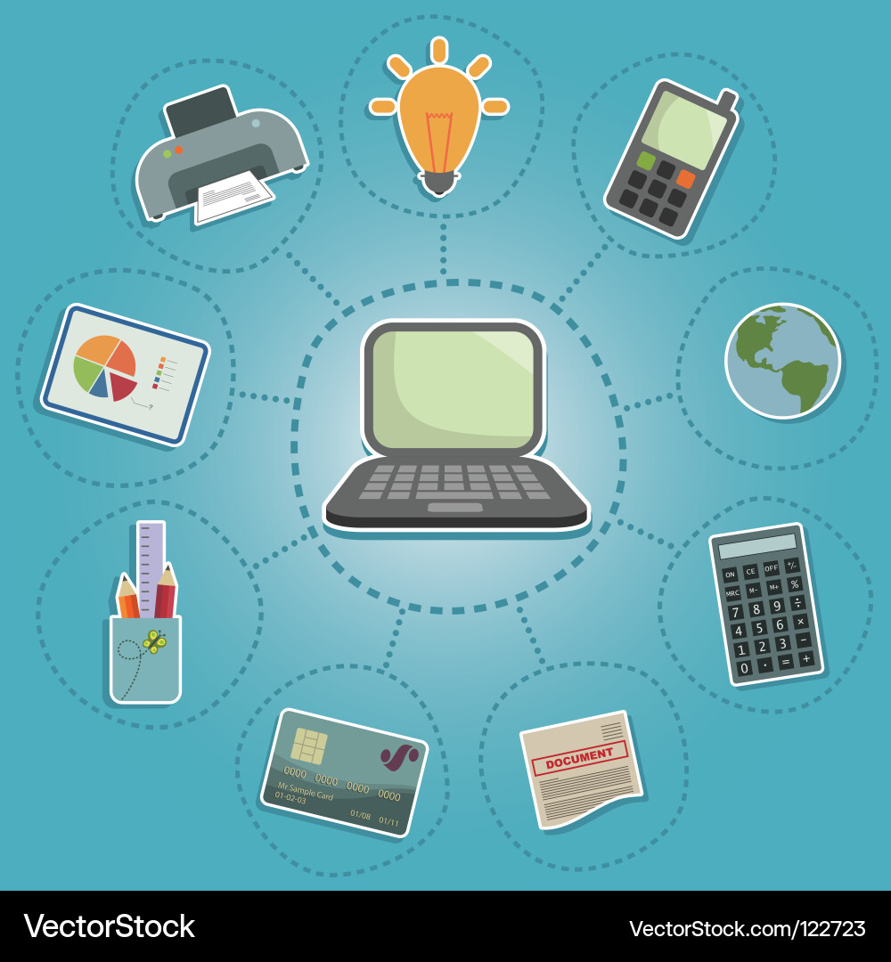 Computer applications Royalty Free Vector Image