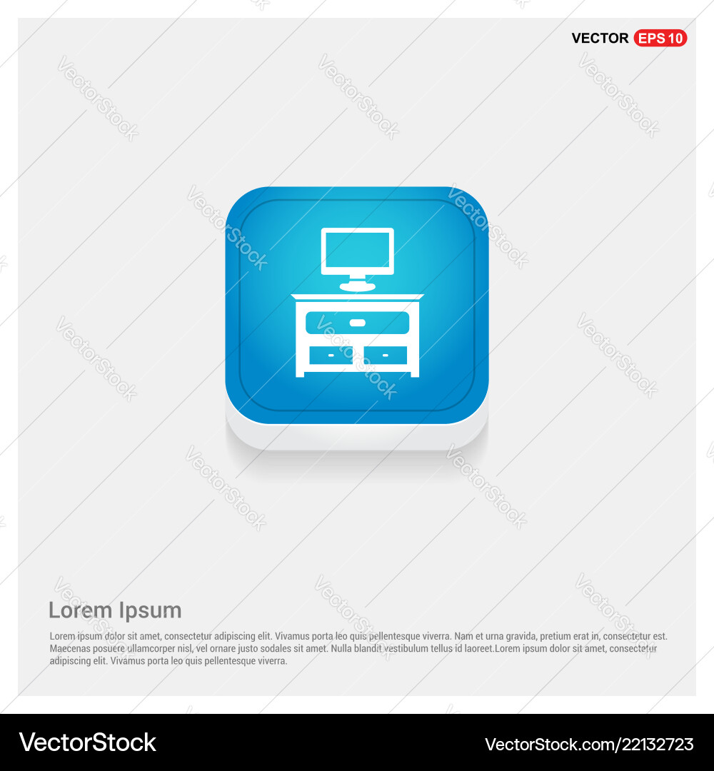 Computer table icon Vector Image