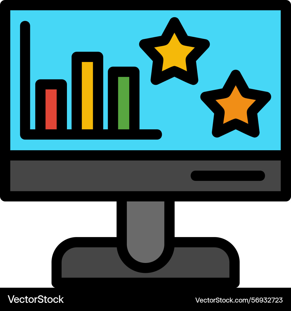 Feedbackrating line filled style icon design Vector Image
