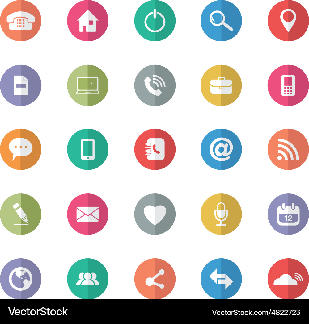 Flat design universal outline icons for web vector image