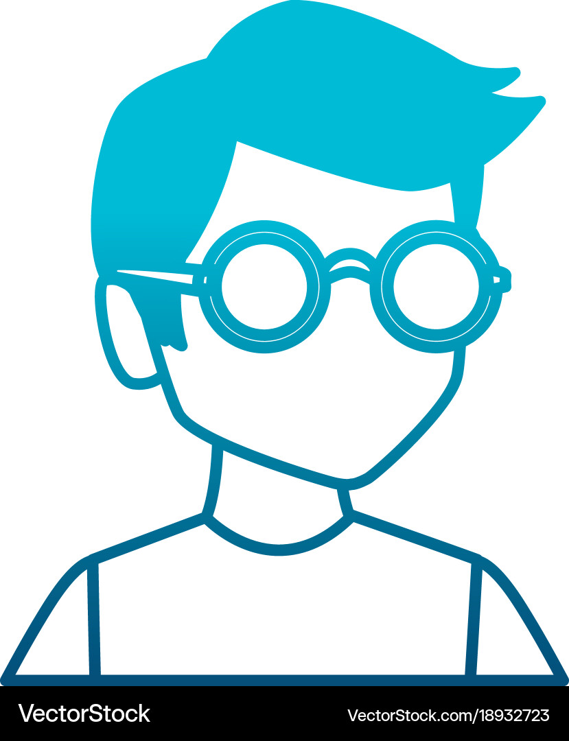 Geek man with round frame glasses vector image
