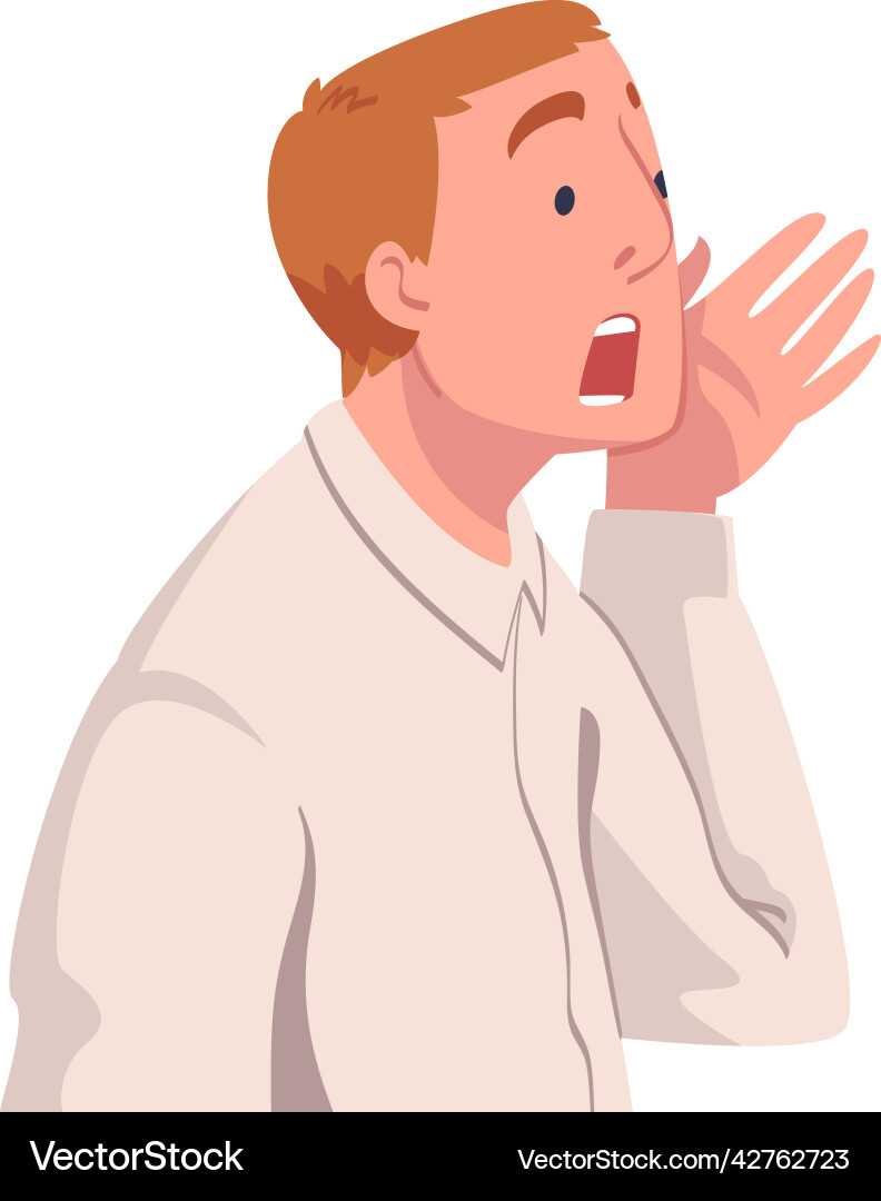 Man character with wide open mouth shouting Vector Image