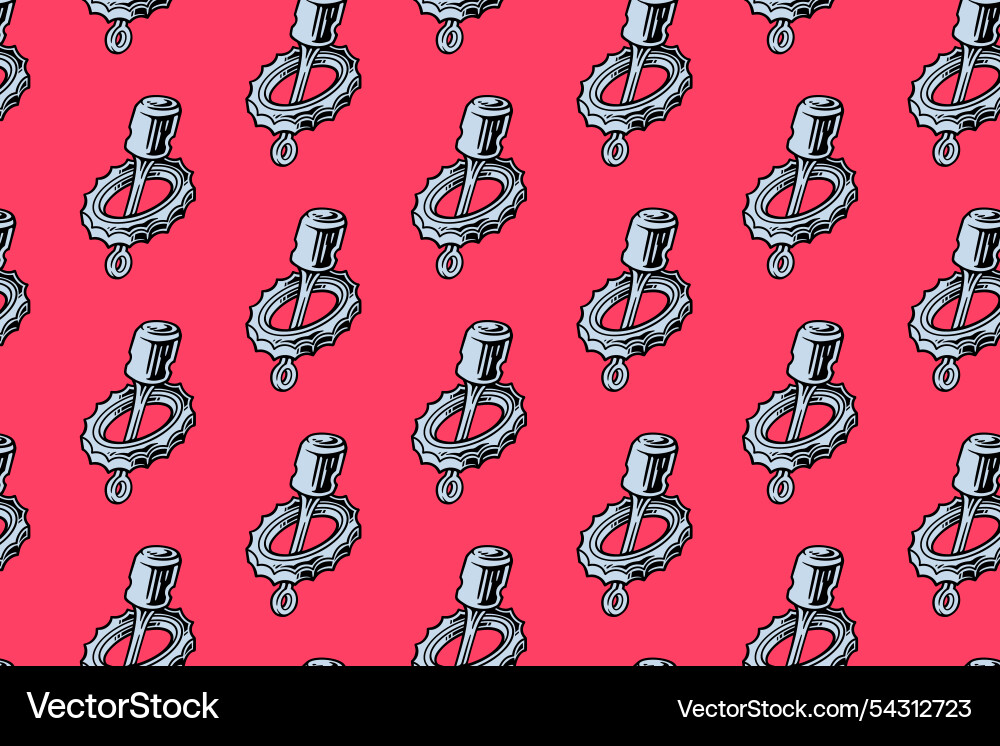 Piston with gear 3d colorful pattern background Vector Image