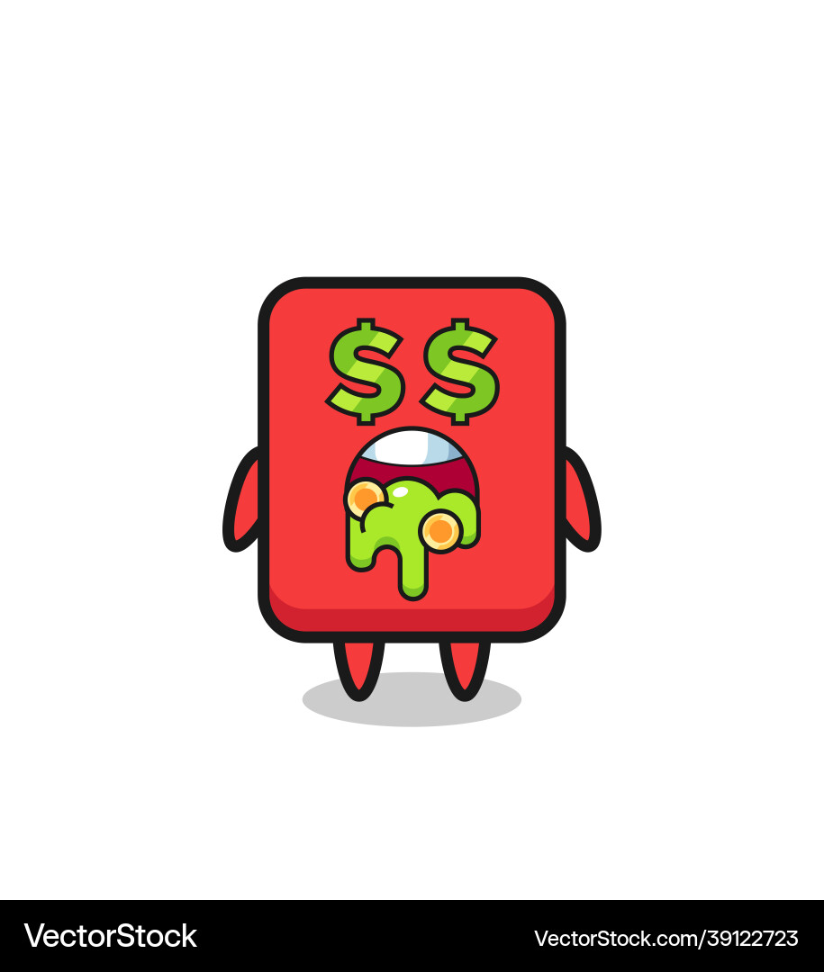 Red card character with an expression of crazy Vector Image