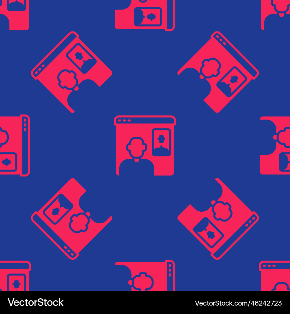 Red video chat conference icon isolated seamless Red video chat conference icon isolated seamless vector image