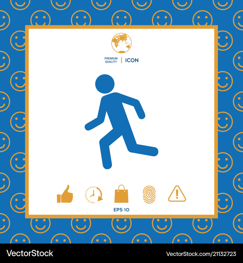 Running man run icon Running man run icon Vector Image