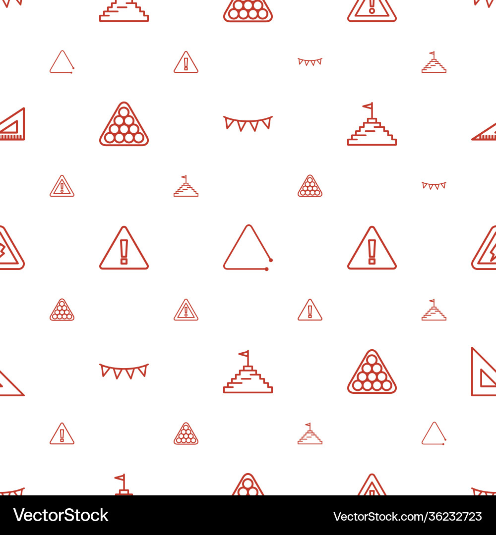 Triangle icons pattern seamless white background vector image