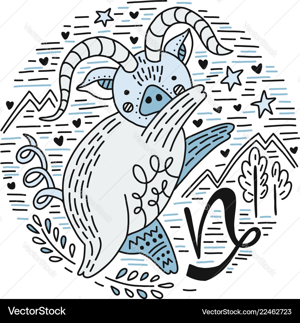 Zodiac signes capricorn vector image