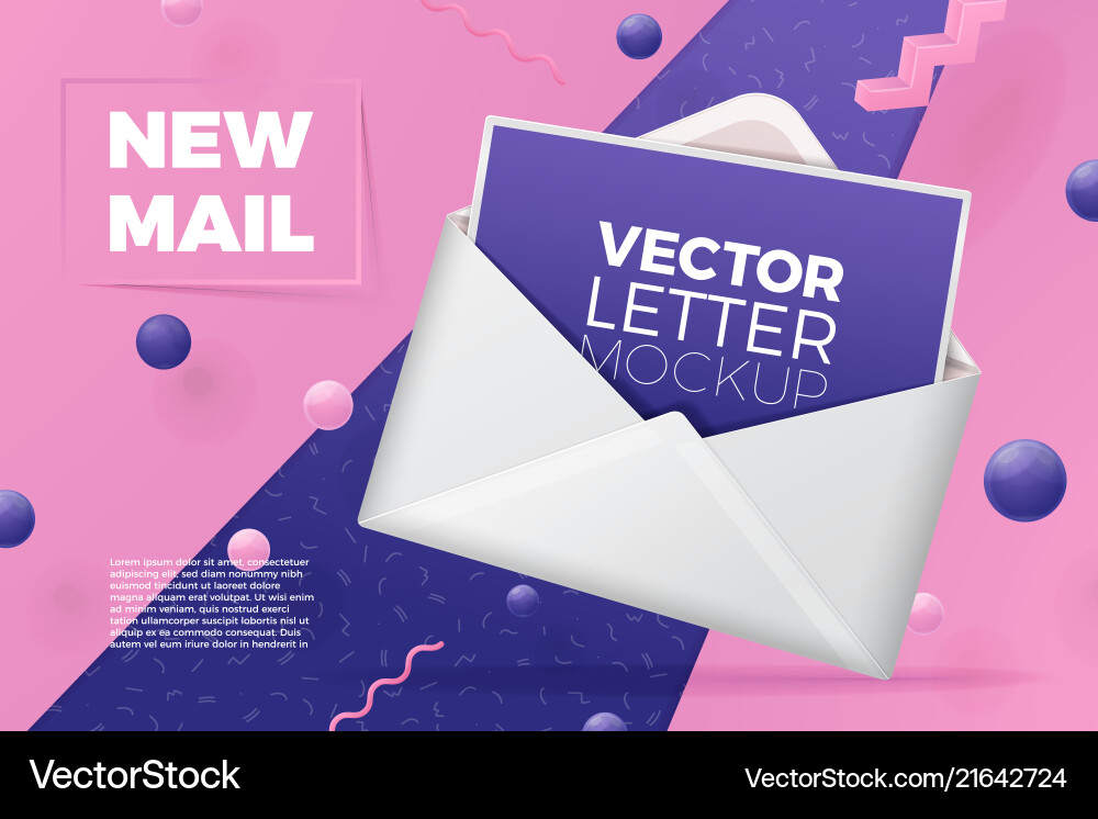 Abstract Open Envelope with Geometric Background vector image