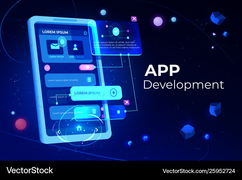 App development adaptive layout application banner App development adaptive layout application banner vector image